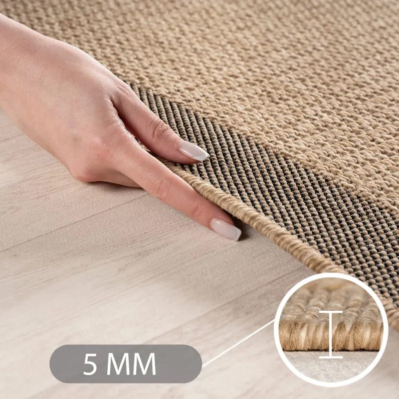 Dywan zewnętrzny Timber Kwadraty beżowy 80 cm x 250 cm