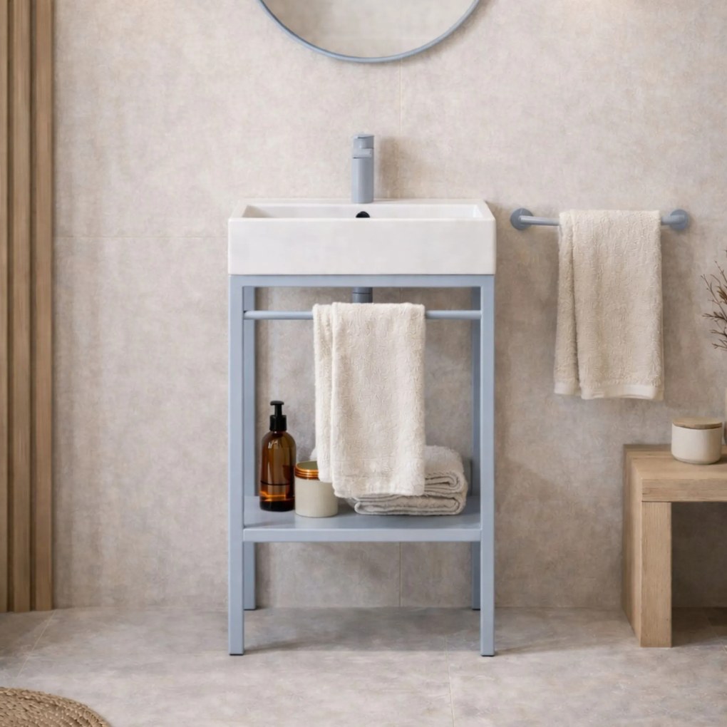 Zestaw umywalka z konglomeratu NAVI 100 x 45 cm + stojąca konsola NAVI Step | Różne kolory | Różne rozmiary