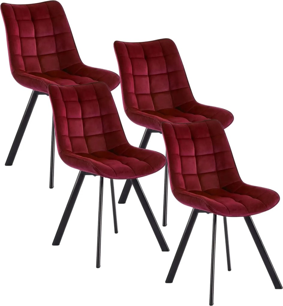 Zestaw bordowych eleganckich krzeseł tapicerowanych 4 szt. S5-M28