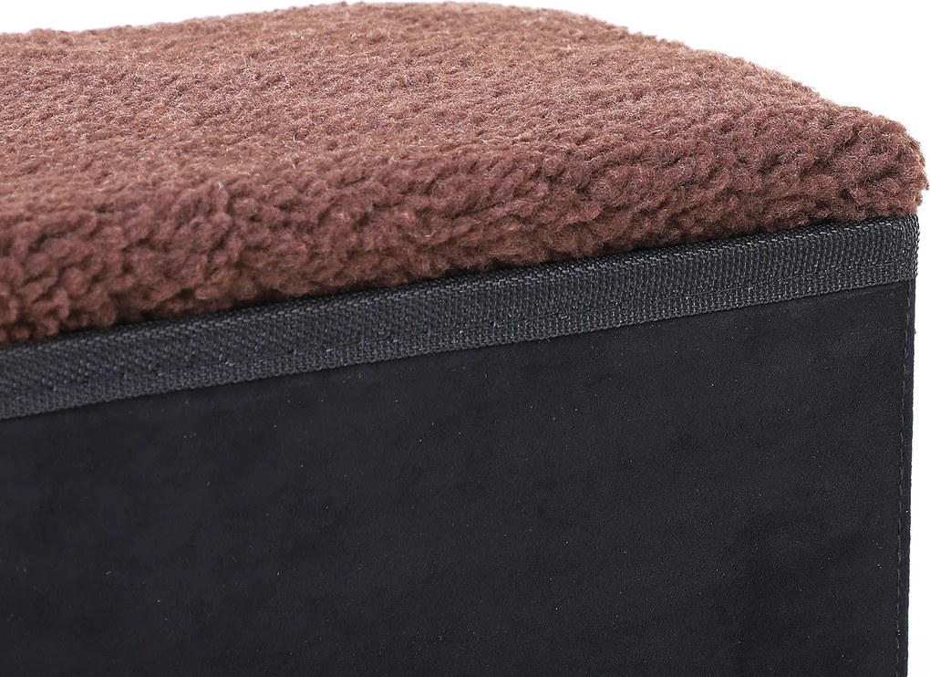 PawHut Schody dla Zwierząt Składane z Schowkiem MDF Czarne 40x54x48 cm | Aosom PL