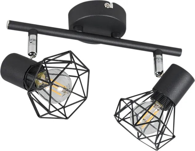 Regulowany reflektor art deco czarny 2-światła - Mosh 2