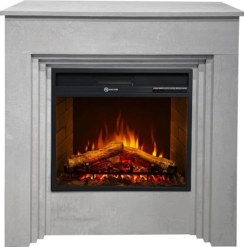 Kominek elektryczny BELLINI z efektem betonu, wyprodukowany we Włoszech, dł. 96 x gł. 35 x wys. 96 cm.