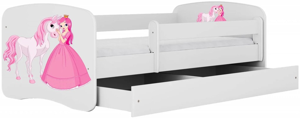 Łóżko dla dziewczynki z materacem mix 70x140 G9-E88