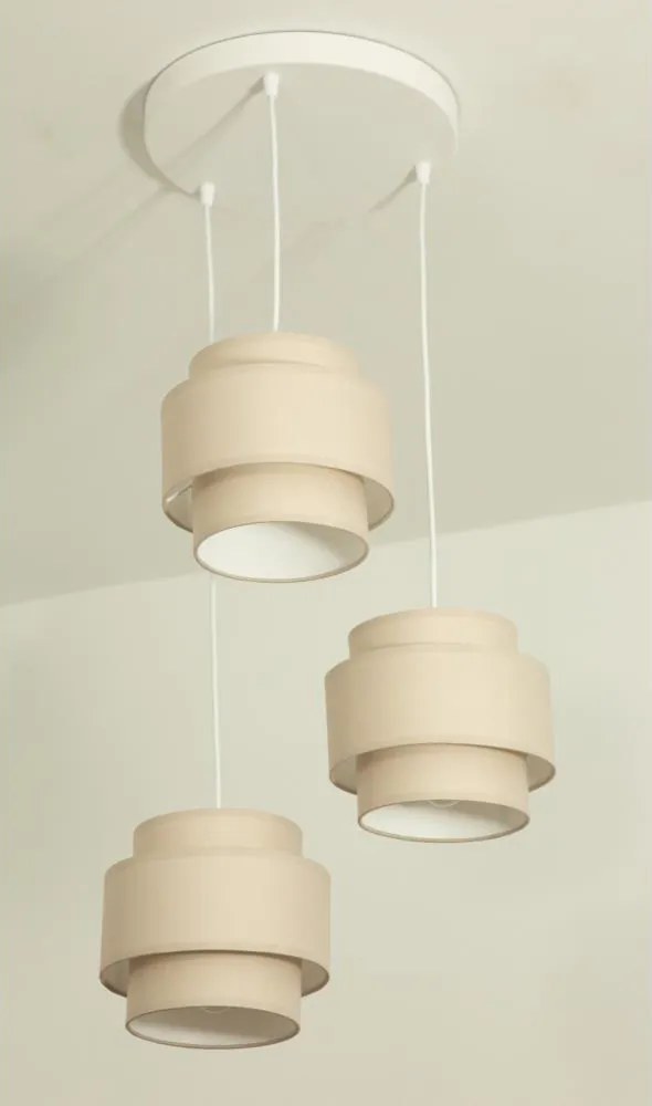 Brilagi - Lampa wisząca na lince RESNA 3xE27/60W/230V śr. 45 cm beżowy