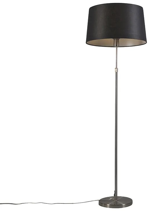 Lampa stojąca stalowa z kloszem czarnym 45 cm regulowana - Parte Nowoczesny Oswietlenie wewnetrzne