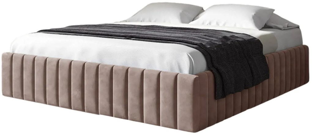 Różowe nowoczesne łóżko welurowe 5 rozmiarów S1-T93