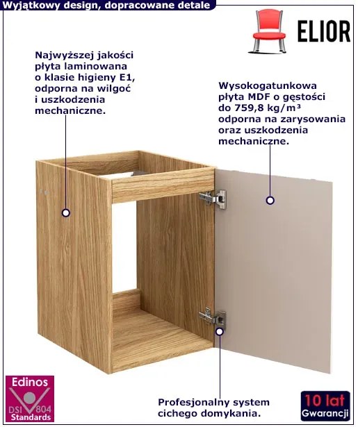 Beżowa wisząca szafka łazienkowa 3D - Montans 5X