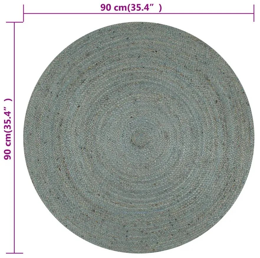 Oliwkowy okrągły jutowy dywanik 90 cm Z1-L55