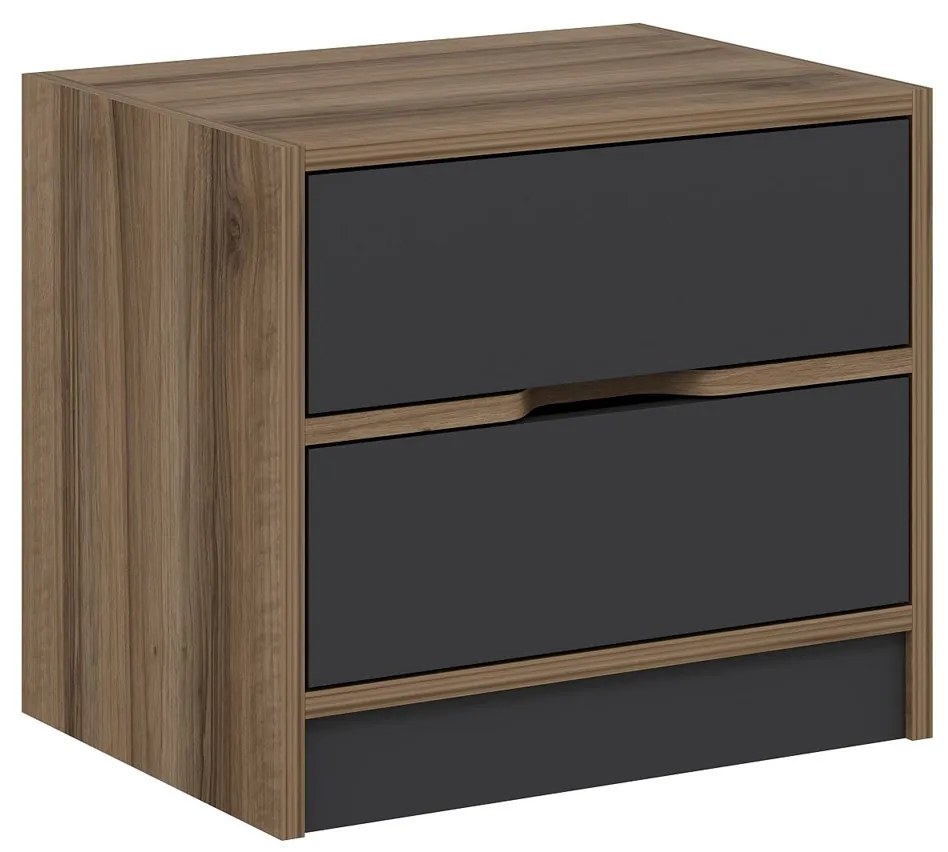 Stolik nocny Elina Walnut Anthracite