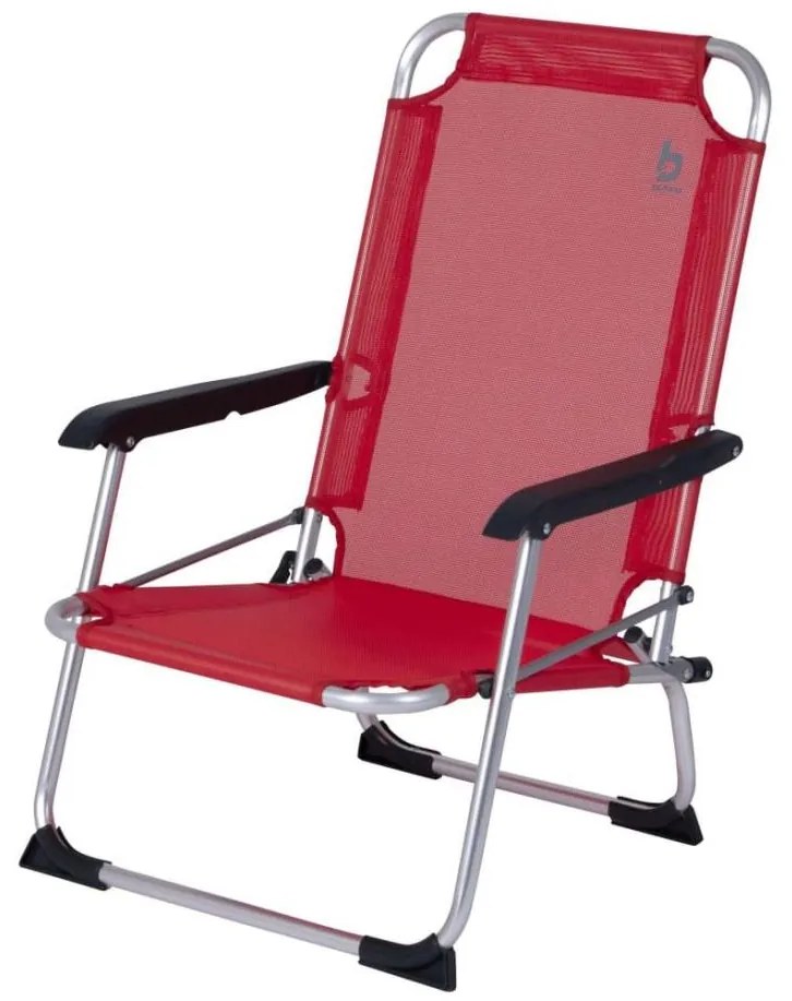 Czerwone składane krzesło kempingowe