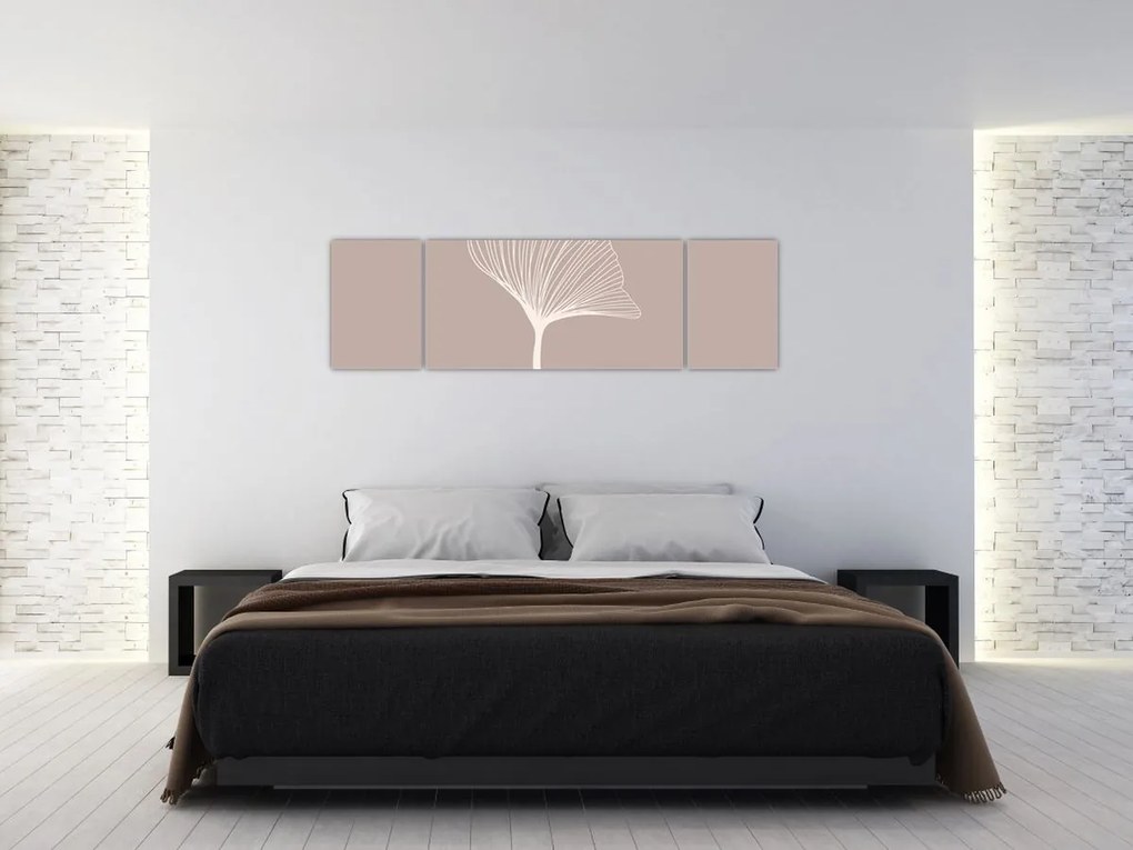 Obraz - Beżowe liście N⁰5 (170x50 cm)