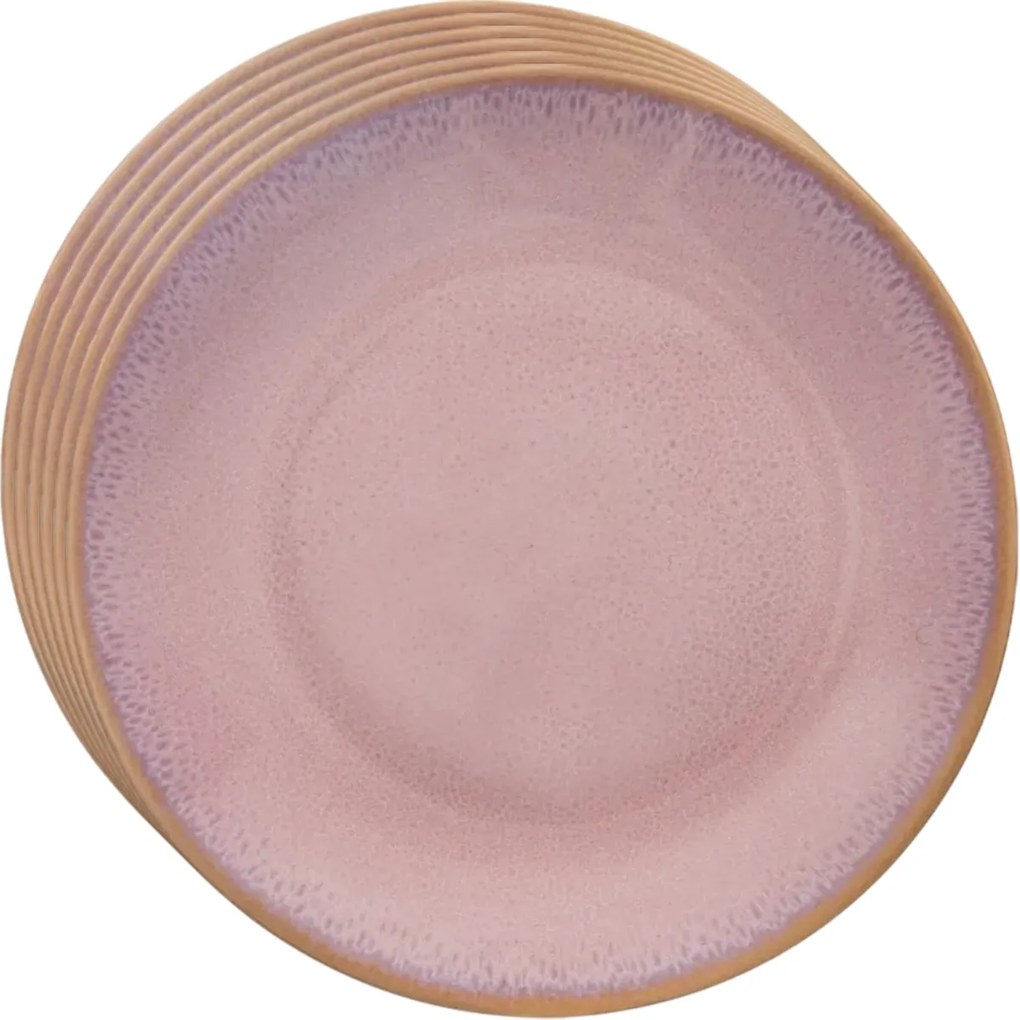 Orion Zestaw ceramicznych talerzy deserowych Glazeróżowe 20,5 cm, 6 szt.