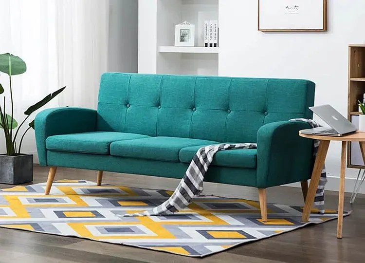 Trzyosobowa sofa pikowana zielona - Umberro 3Q