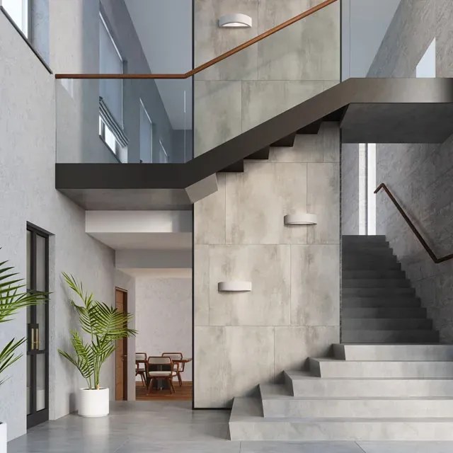Półokrągły betonowy kinkiet loft - S176-Velmo