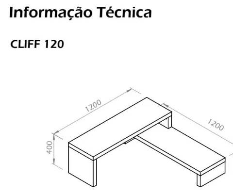Biały stolik regulowany pod TV TemaHome Cliff Walnut