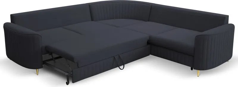 Narożnik LAREN nowoczesna sofa z funkcją spania pojemnik na pościel prawa strona CASTEL 79 251x251x85 cm