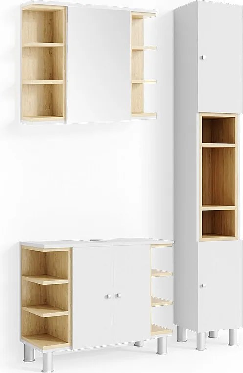 Zestaw mebli łazienkowych biały 79.6x32x64 aquis