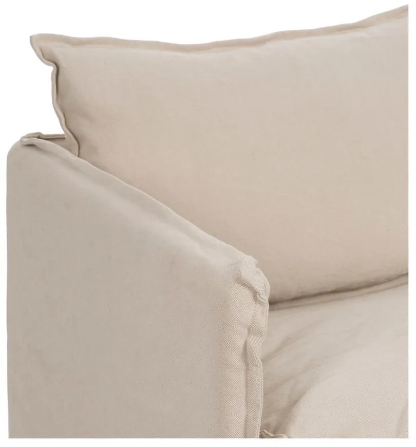 Kremowa lniana sofa 180 cm – Ixia
