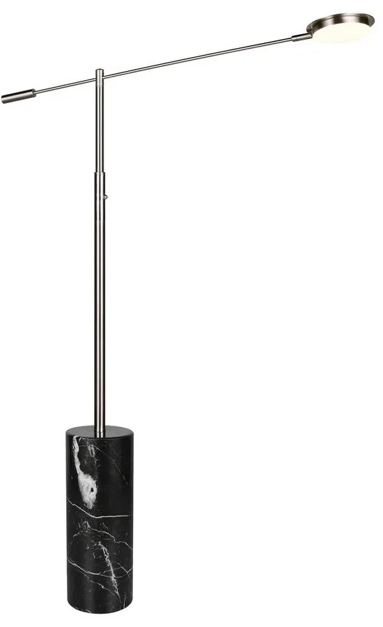 Czarna/w kolorze srebra lampa stojąca LED (wysokość 145 cm) Fiore – Trio Select