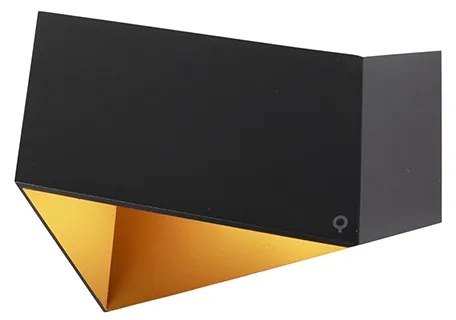 Designerska lampa ścienna czarna ze złotem - FoldDesignerski Oswietlenie wewnetrzne