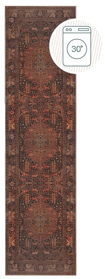 Bordowy chodnik odpowiedni do prania 60x230 cm Nico Global – Flair Rugs