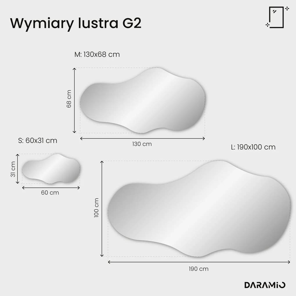 Lustro łazienkowe LED w kształcie chmury G2