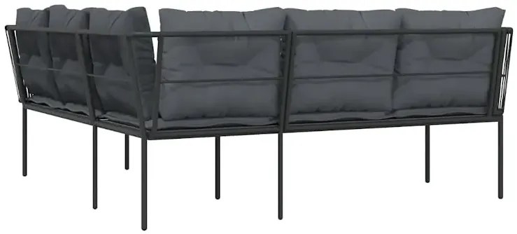 Narożna sofa ogrodowa czarna - Brenno