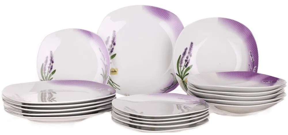 Banquet Lavender 18-częściowy zestaw talerzy