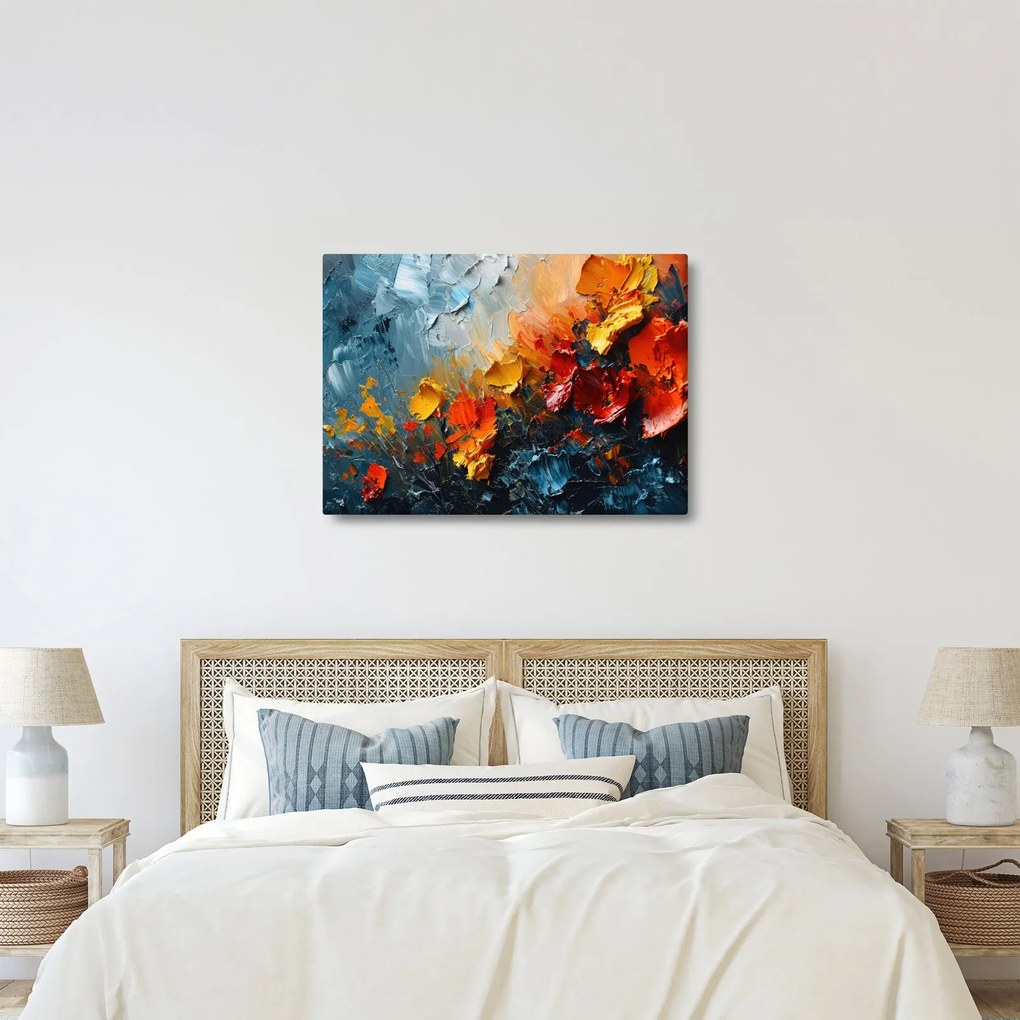Obraz - Abstrakcyjny obraz kwiatów III. (70x50 cm)