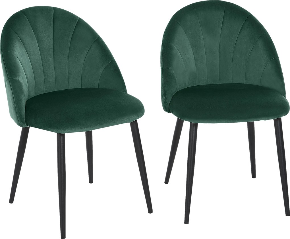 HOMCOM Zestaw 2 Krzeseł Jadalniane Zielone Fotele Kuchenne Nowoczesny Design | Aosom PL