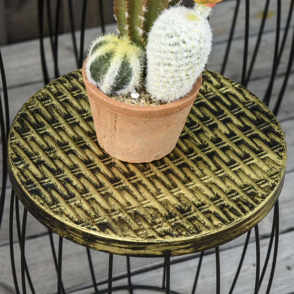 Outsunny stoliki metalowe 38 cm x 38 cm x 41 cm