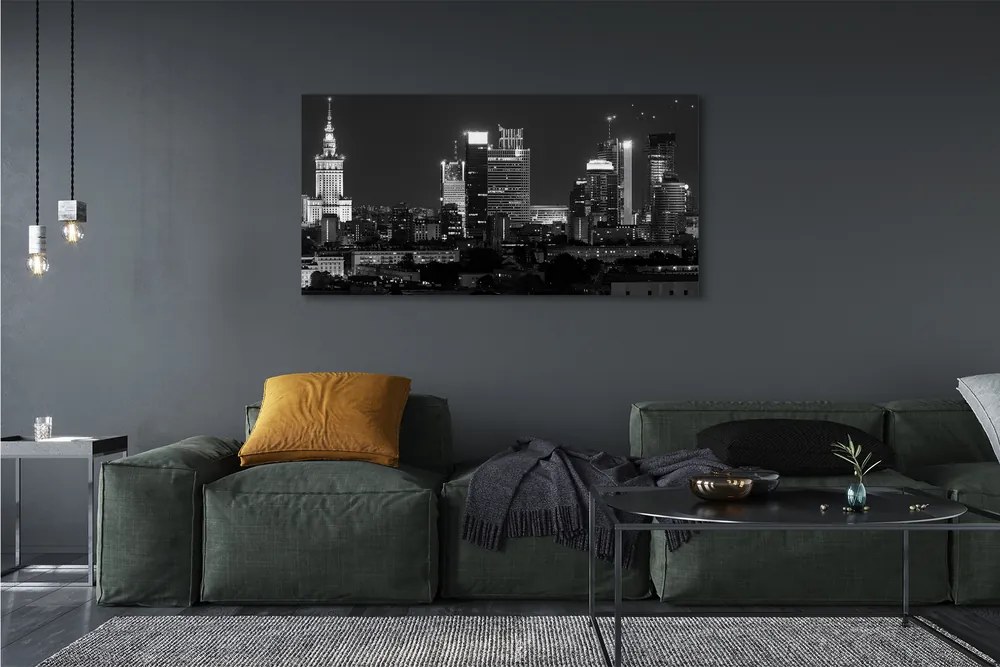 Obraz drukowany na płótnie Światła Warszawskiej Metropolii