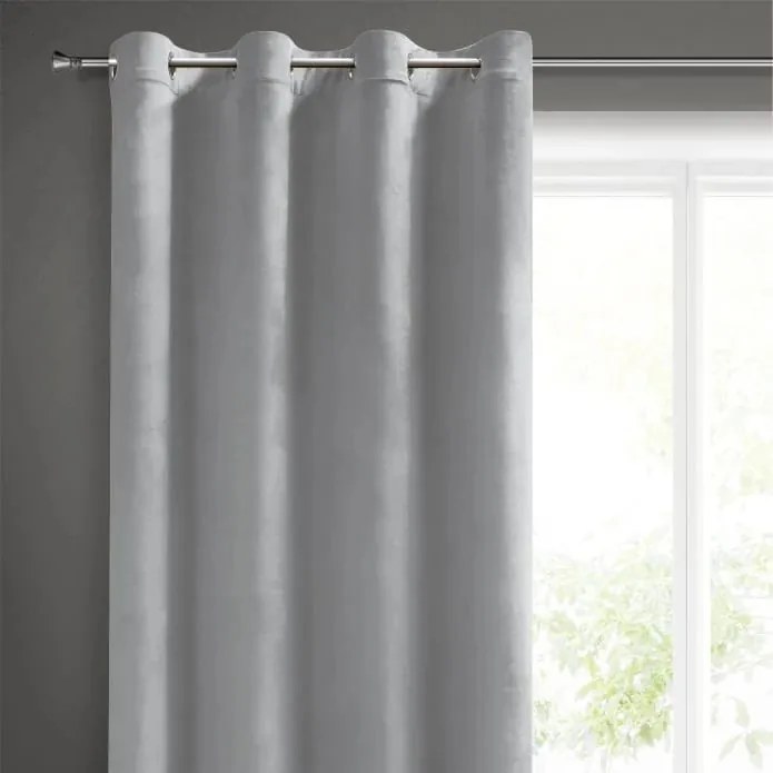Zasłona velvet na przelotkach aksamitna struktura gęsty splot 135x250 cm szara