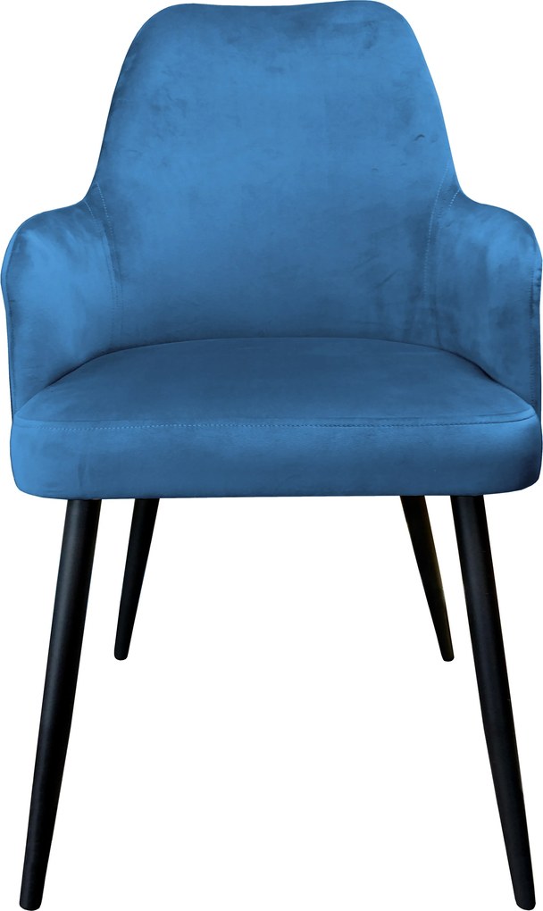 Krzesło WESTA tkanina Welur noga metalowa elegancki styl loftowy : Kolor nogi - Czarna stożek, Kolor tkaniny - VELVET - MG33, Typ siedziska - Siedzisko obrotowe 360°