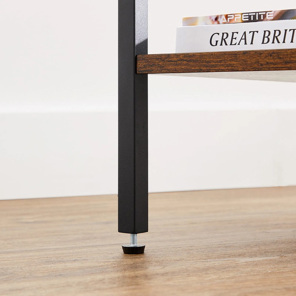 Stolik Boczny Szafka Nocna z szufladą Rustykalny Brąz - LET502B01