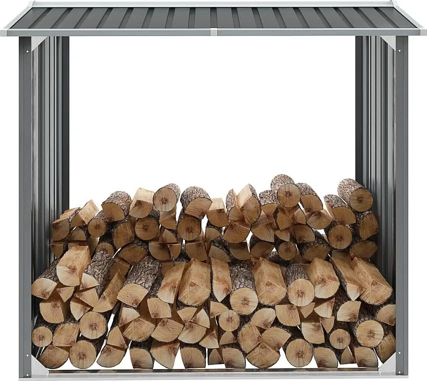 Szopa na Drewno z Szarym Ociepleniem z Ocynkowanego Stali 172x91x154 cm