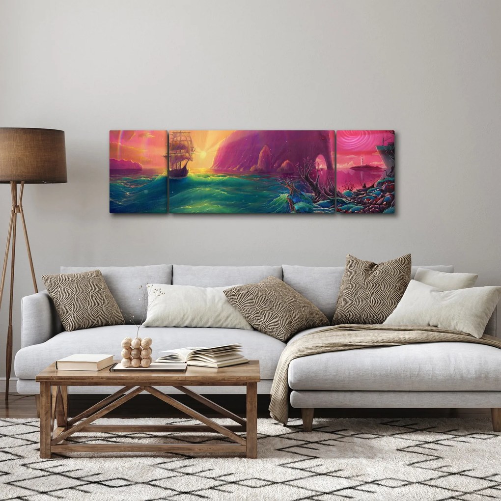 Obraz - Obraz olejny, Podróż do fantastycznego królestwa (170x50 cm)