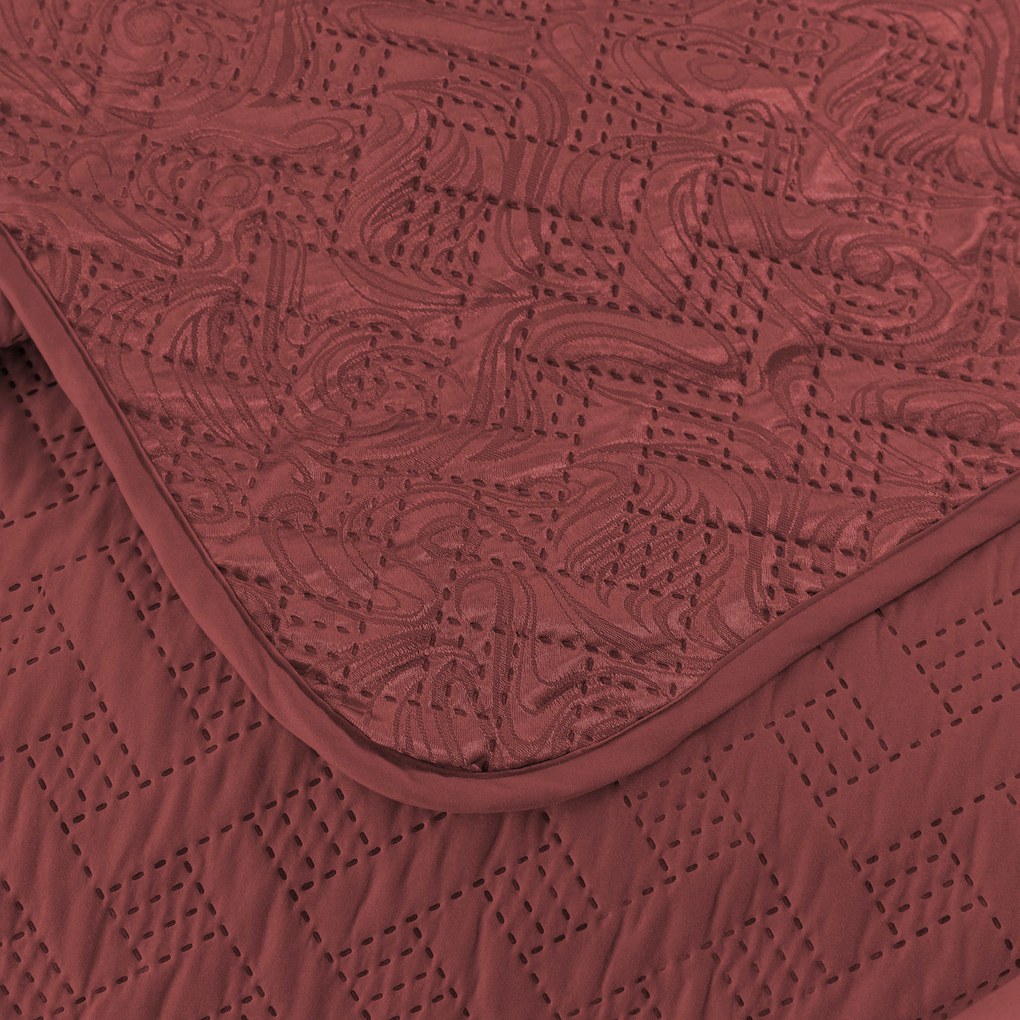 Narzuta na łóżko WICKER bordowy Rozmiar: 170 x 210 cm