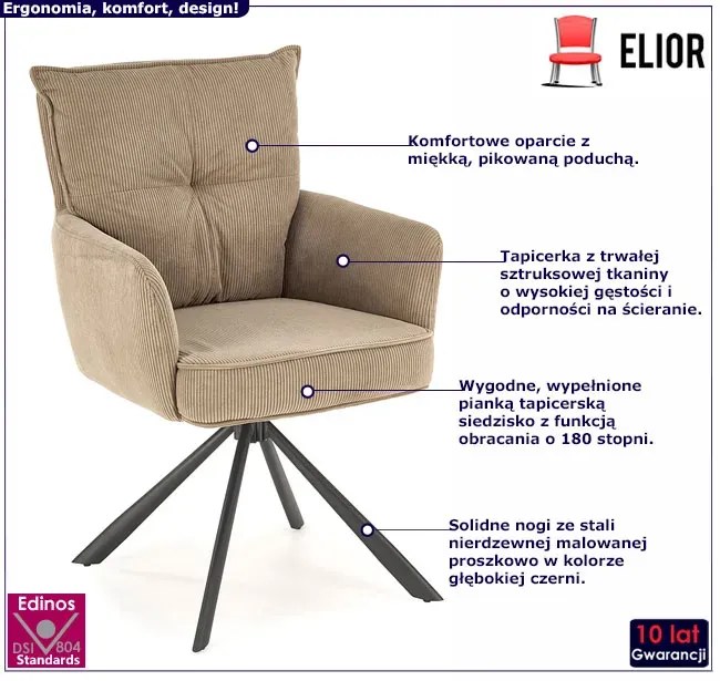 Beżowy obrotowy fotel wypoczynkowy S8-Z95