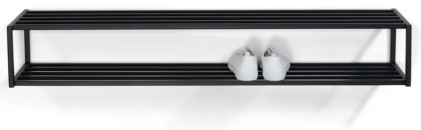 Czarna metalowa wisząca szafka na buty 118x20,5x30,5 cm School – Spinder Design