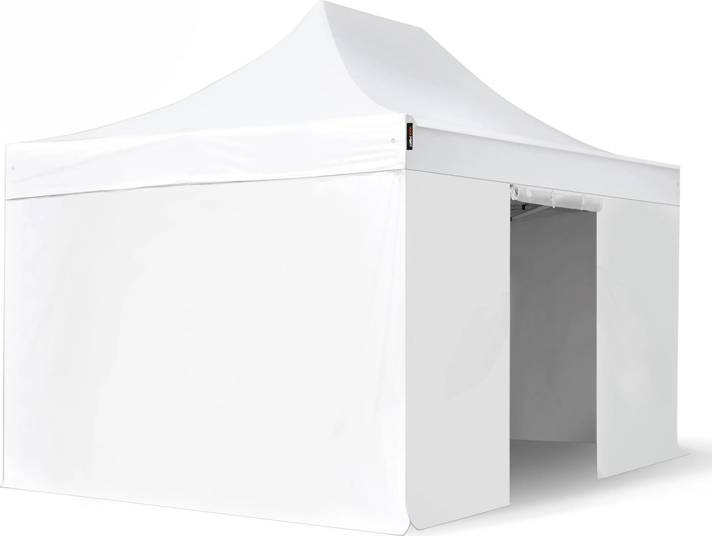 TOOLPORT 3x4,5 m Namiot Ekspresowy PROFESSIONAL Alu 40 mm, ze ścianami bocznymi, bez okien, biały - (600193)