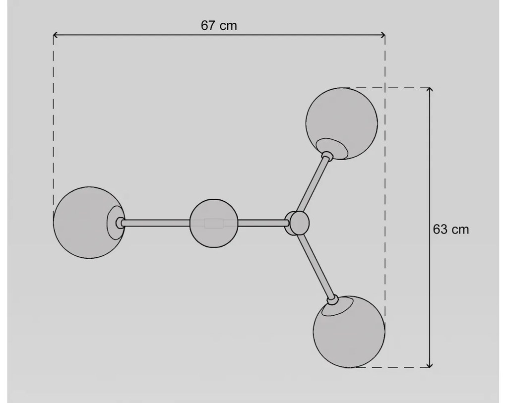 Złota lampa wisząca 3 kule GP-S3
