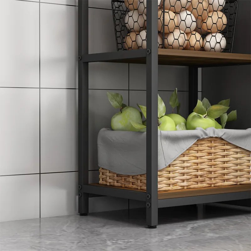 Szafka magazynowa w stylu industrialnym – 154 x 40 x 30 cm, 5 półek, styl loftowy, MDF i metal