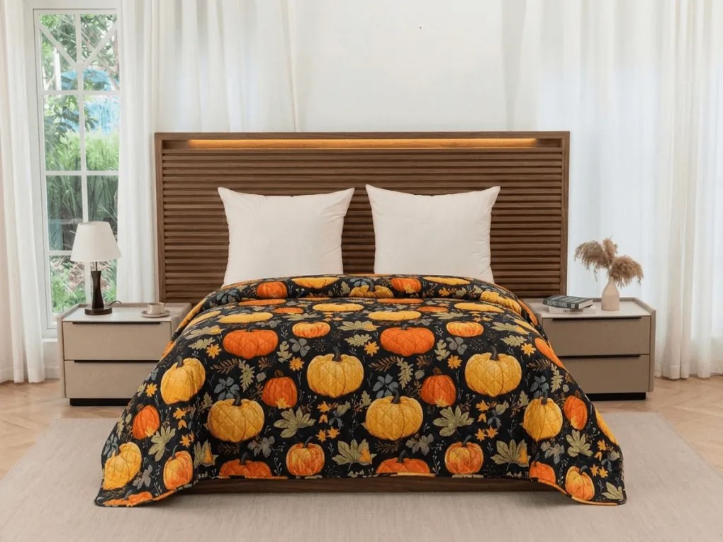 Narzuta na łóżko ORANGE PUMPKINS, kolorowy Rozmiar: 170 x 210 cm