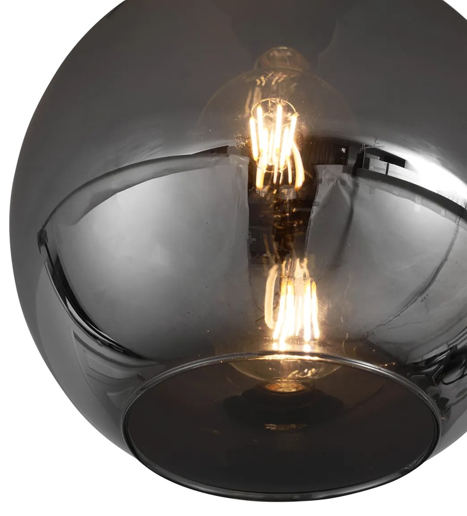Lampa sufitowa Art Deco czarna z przydymionym szkłem - Sandra ArtDeco Oswietlenie wewnetrzne
