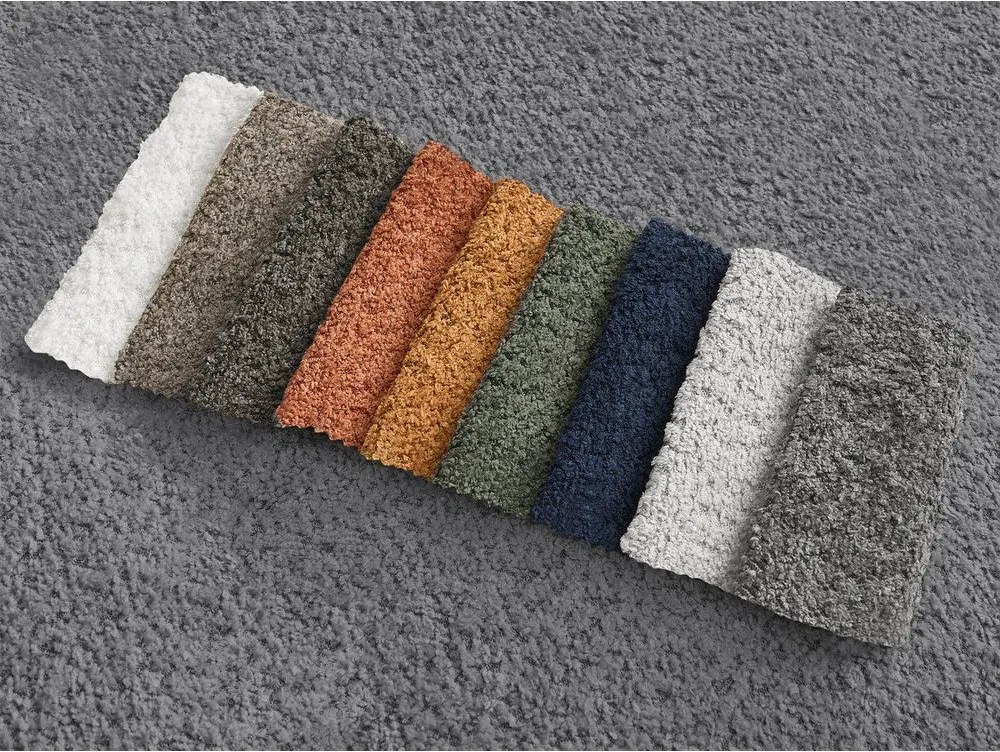 Szary podnóżek z materiału bouclé Montaigne – Bobochic Paris