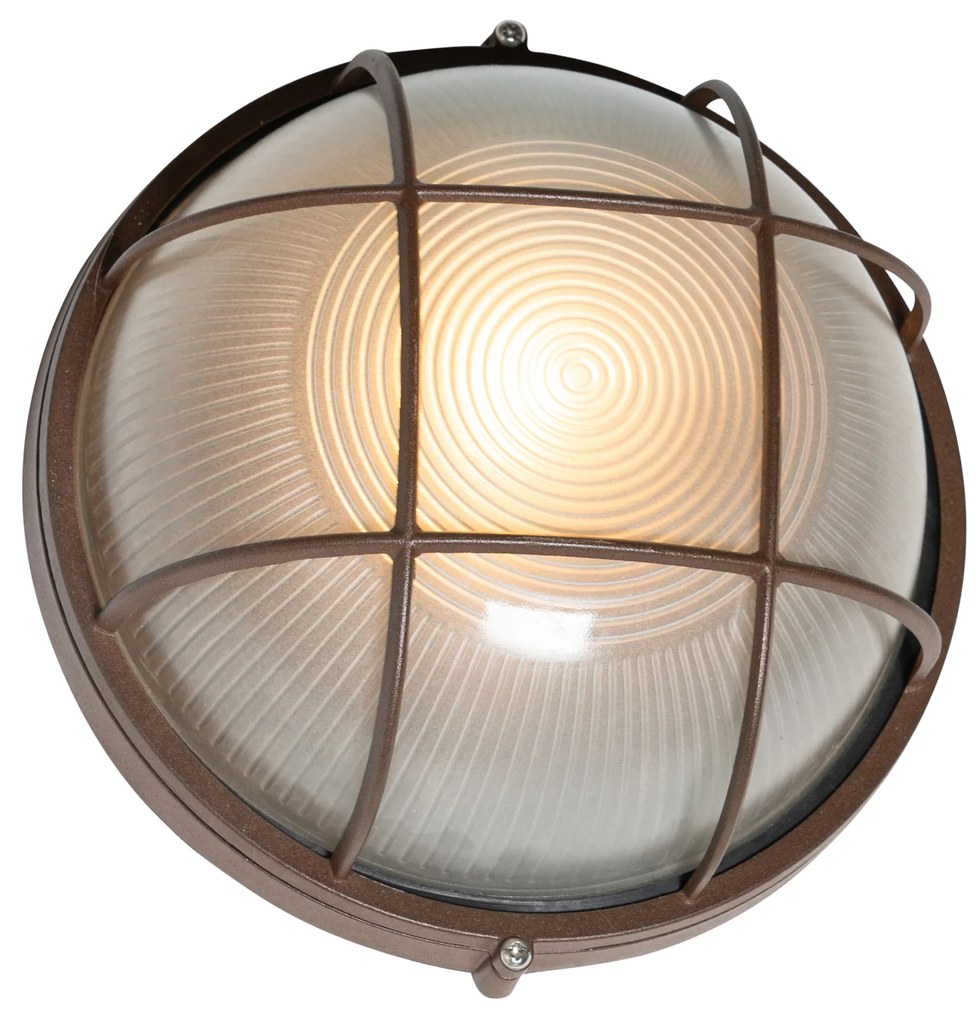 Zewnetrzna Industrialna lampa ścienna zewnętrzna rdzawo-brązowa IP44 - HannekePrzemysłowy Oswietlenie zewnetrzne