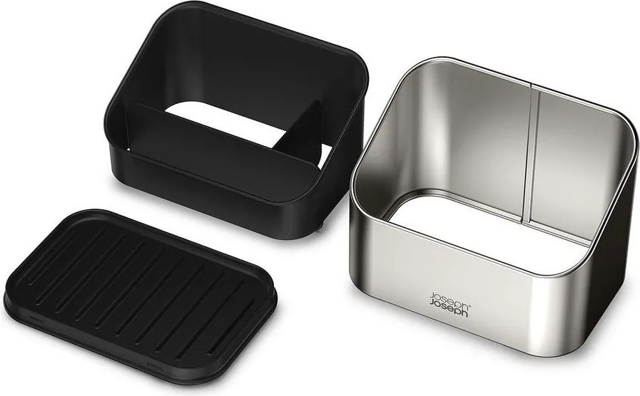 Metalowy stojak na akcesoria do mycia naczyń w kolorze srebra z połyskiem Surface – Joseph Joseph