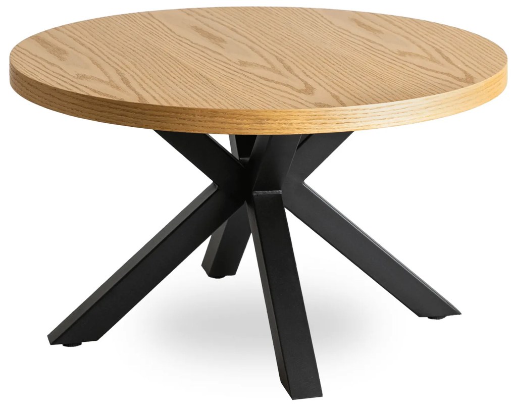 Stolik Kawowy LINCOLN 80 cm Dąb Złoty/Czarny Loft