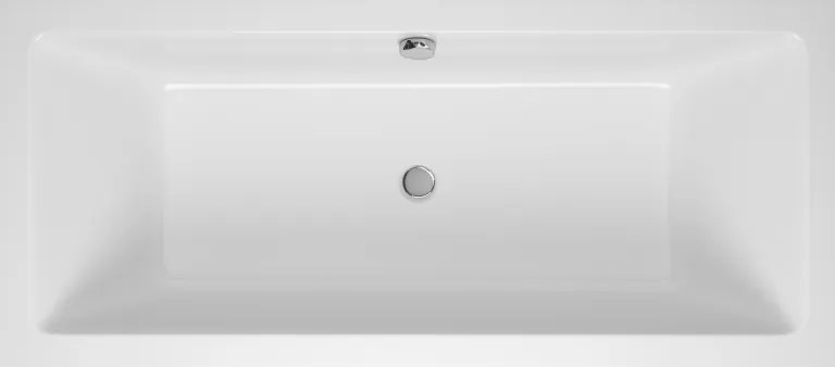 Wanna prostokątna 160 x 75 cm biała do zabudowy odpływ na środku + obudowa INDO MASSI